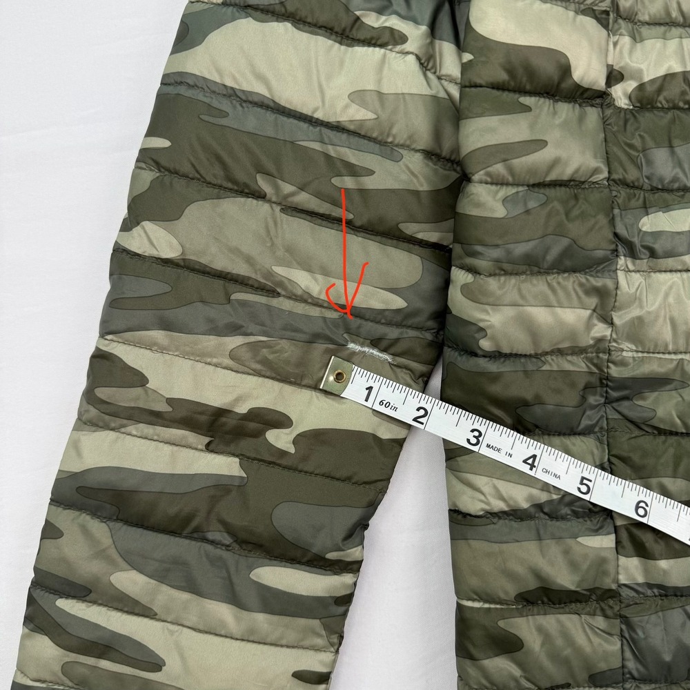 Lands End Kids XXL 18-20 Camo PrimaLoft Puffer Jacket Hooded Green Orange *Flaw - Picture 8 of 8